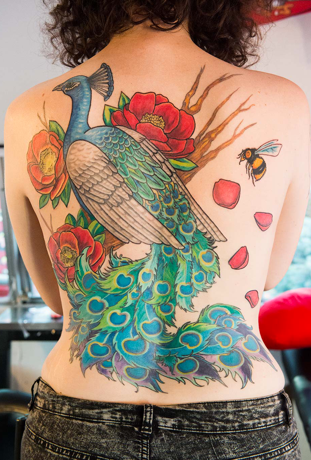 peacock back piece